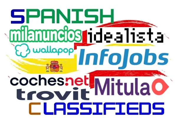 Logos führender Kleinanzeigenseiten in Spanien